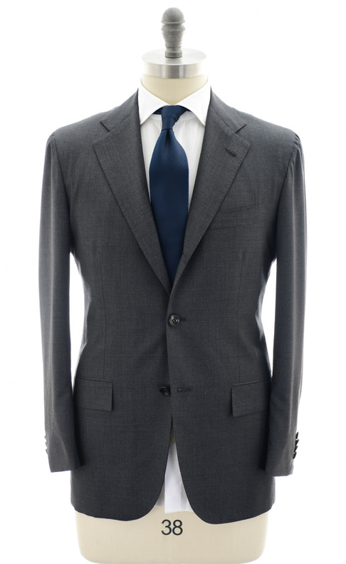 Kiton Collection Men's Italian Designer Suits Wool 14 Micron Super 180's Gray Solid