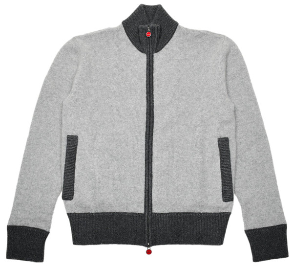 Kiton Sweater Zip Bomber Cardigan Cashmere Gray