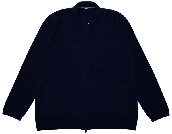 Kiton Zip Sweater Shirt Cardigan Cashmere Blue