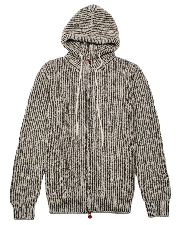 Kiton Hoodie Zip Sweater Cashmere Brown
