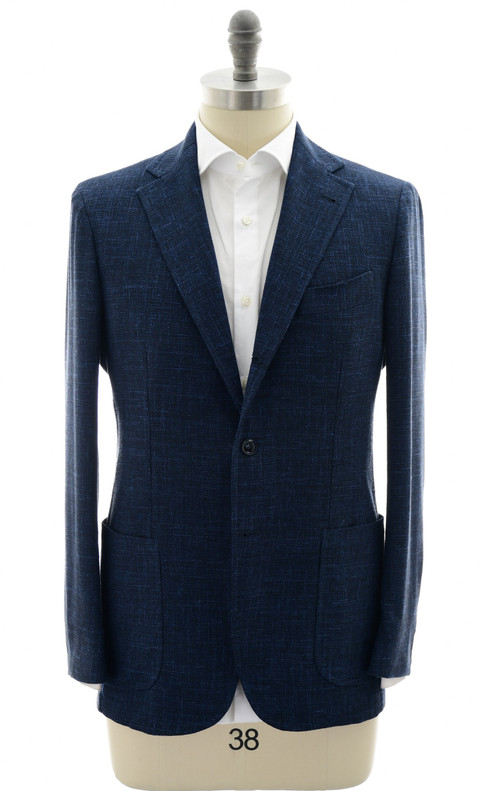 Sartorio by Kiton Blue Wool Blend Sport Coat – Men's Italian Designer Sport Coat