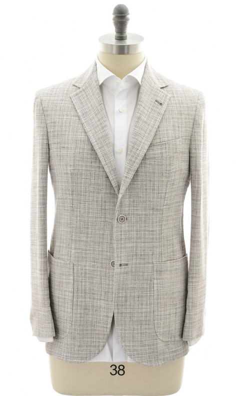 Sartorio Beige Wool Cotton Linen Elastane Sport Coat