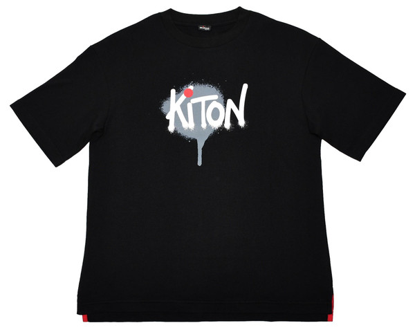 Kiton Black Logo Crewneck – Men's Italian Designer T-Shirt Cotton Sale Kiton Black Logo Crewneck – Men's Italian Designer T-Shirt Cotton Sale
