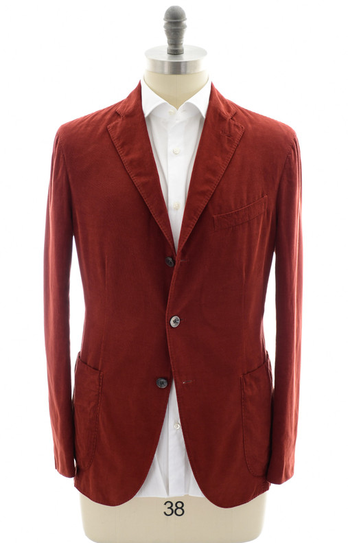 Boglioli Burnt Red Cotton Superfine Soft Corduroy Sport Coat