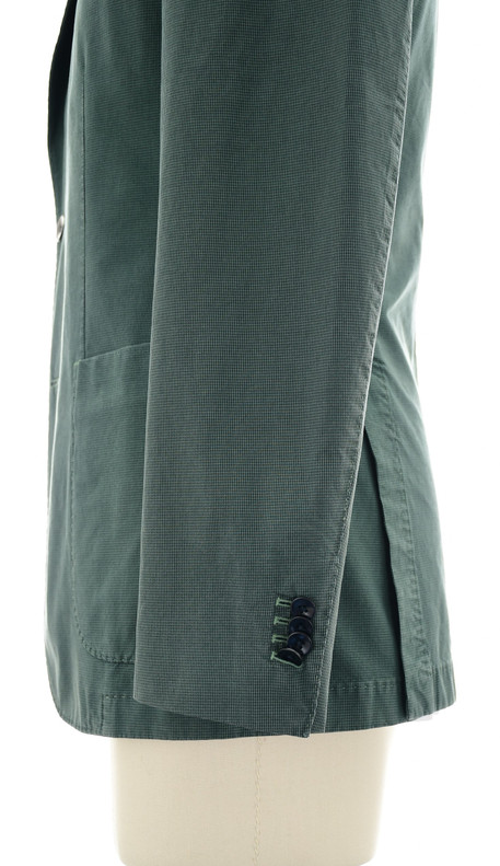 Boglioli Men's Italian Designer Sport Coat Green Cotton Silk