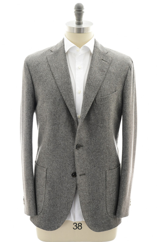 Boglioli Men's Italian Designer Sport Coat Gray Herringbone Tweed Sale