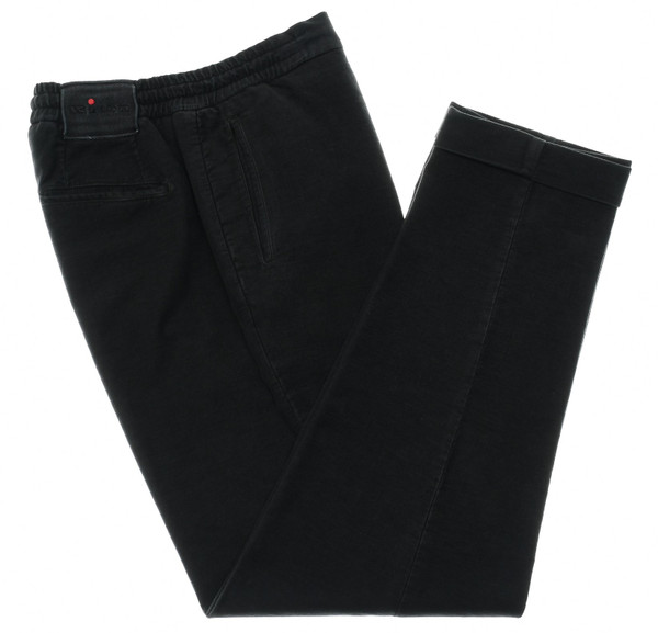 Kiton Black Cotton Cashmere Joggers Drawstring – Men's Italian Designer Pants Sale