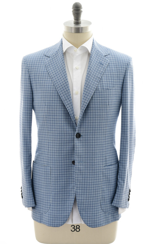 Sartorio Blue Check Wool Sport Coat