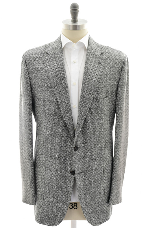 Kiton Gray Micro Cashmere Wool Silk Linen Sport Coat