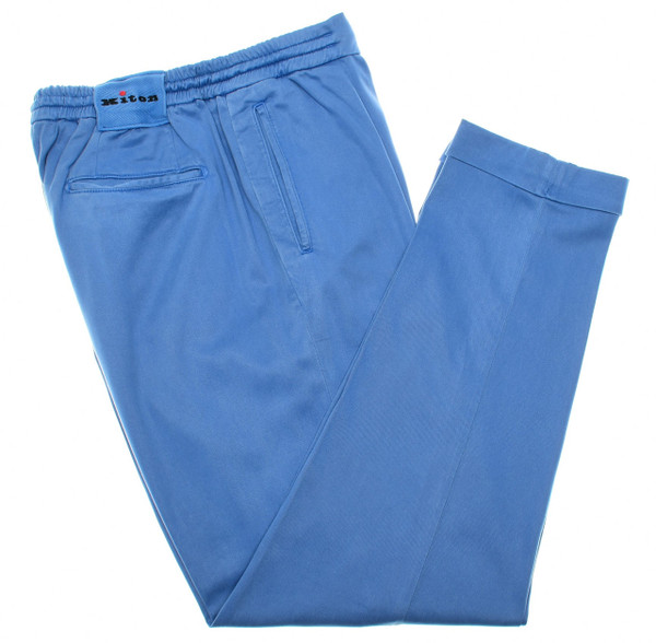Kiton Blue Twill Lyocell Elastane Jogger Pants Kiton Blue Twill Lyocell Elastane Jogger Pants