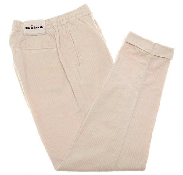 Kiton Beige Ultra Soft Cotton Corduroy Jogger Pants