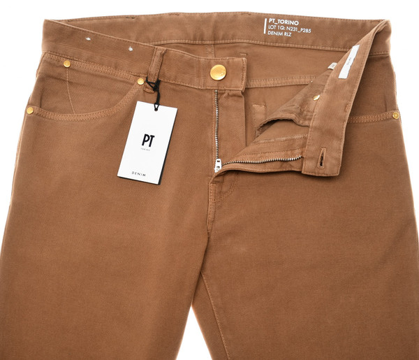 PT Torino Brown Twill Jeans | Designer Outlet | Luxury Menswear