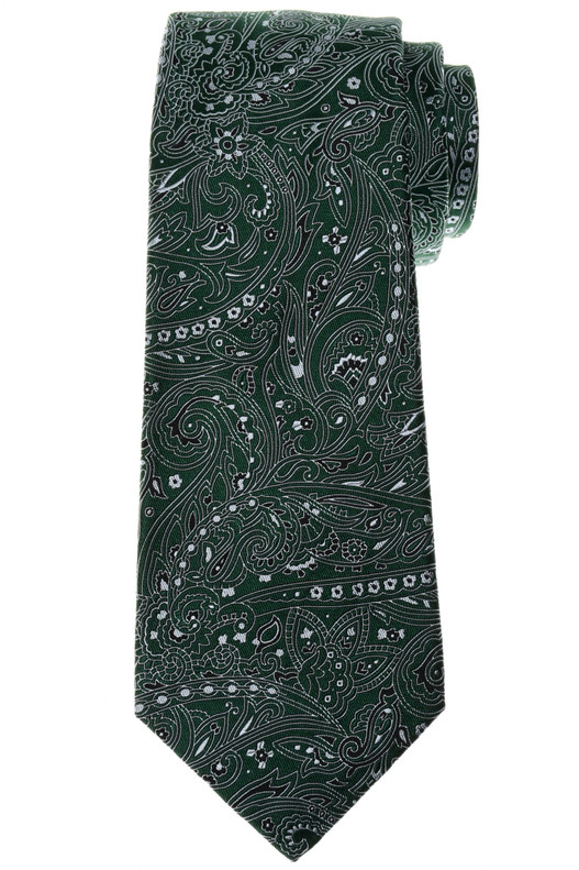 Kiton Green Blue Paisley Silk Tie