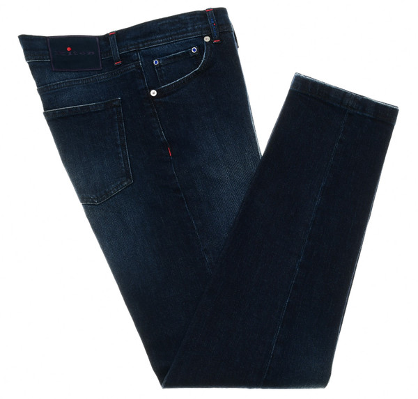 Kiton Dark Blue Jeans Cotton Stretch Denim