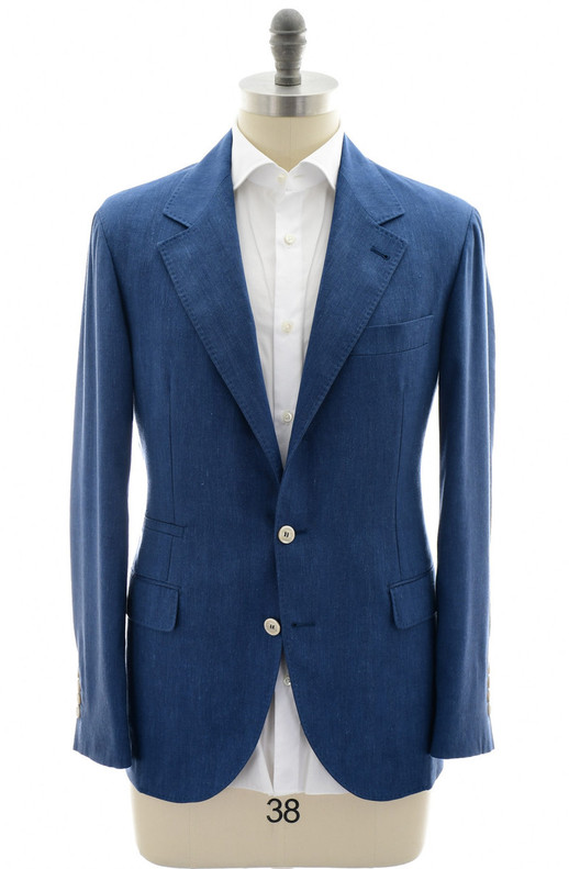 BRUNELLO CUCINELLI ネイビー ダブルブレストジャケット Men's blazers and waistcoats | Brunello Cucinelli