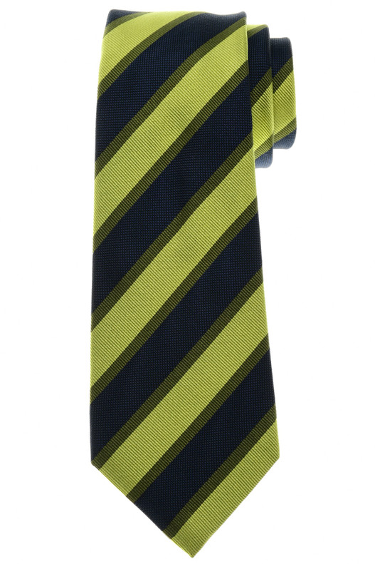 Kiton Blue Green Stripe Silk Tie