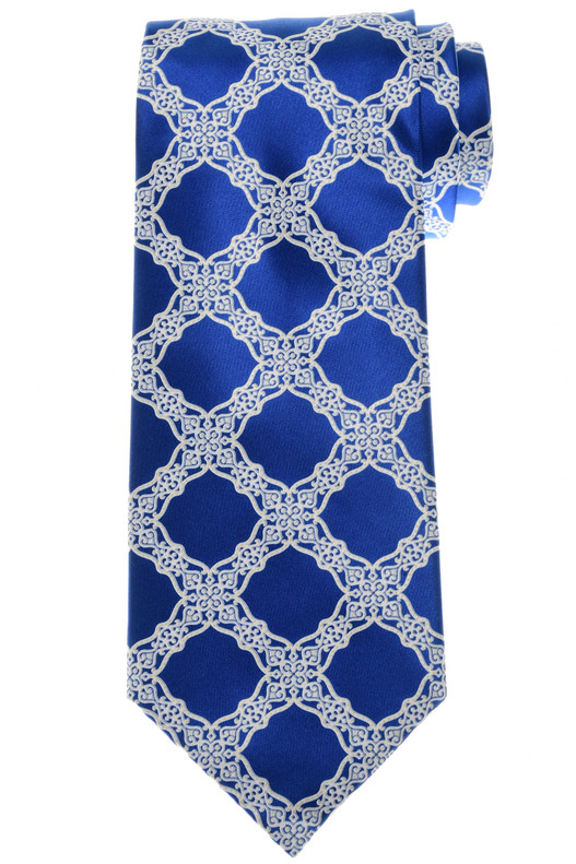 Stefano Ricci Luxury Blue Elegant Italian Garden Motif Hand Printed Silk Tie