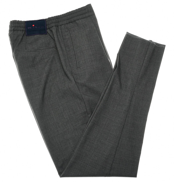 Kiton Napoli Gray  Wool Jogger Pants
