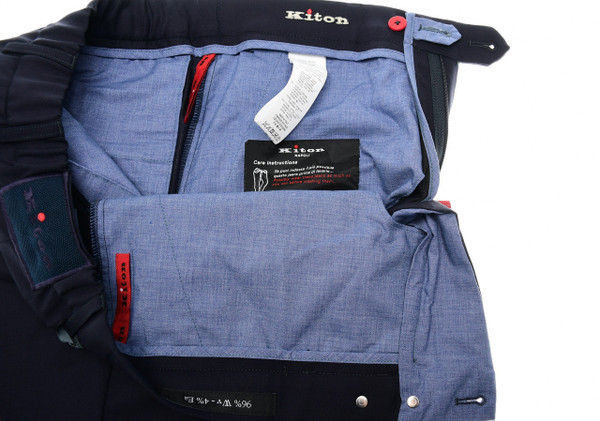 Kiton Navy Blue Wool Pants | Clothing Sale | Luxury Menswear