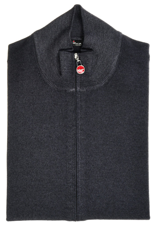 Kiton Napoli Purple Garment Dyed Wool Full Zip Sweater Cardigan