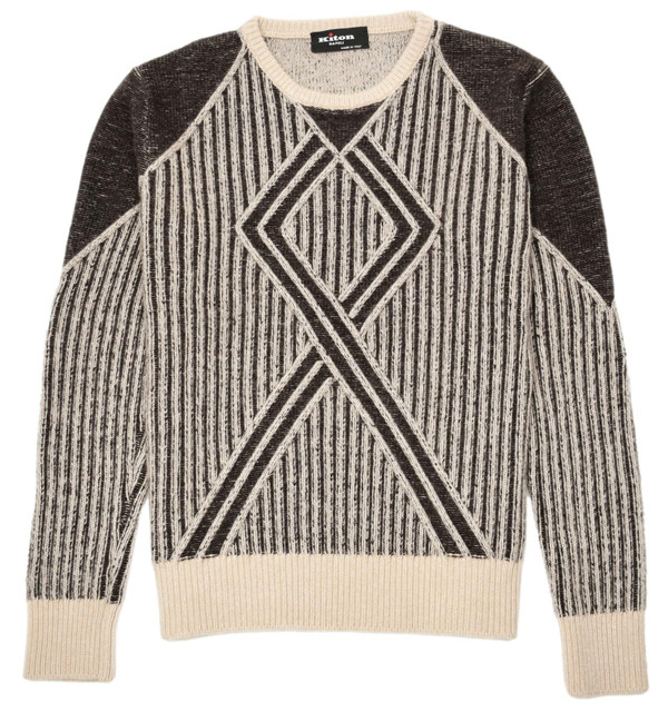 Kiton Napoli Brown Cashmere Crewneck Sweater