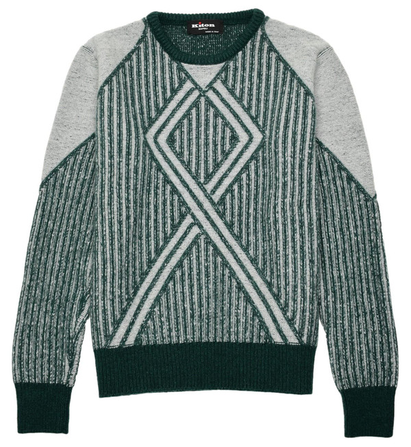 Kiton Napoli Green Cashmere Crewneck Sweater
