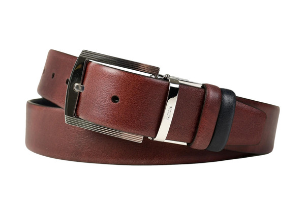 Kiton Napoli Leather Adjustable Length Reversible Brown and Black