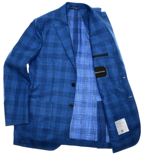 Sartorio Blue Plaid Blazer | Designer Deals | Luxury Menswear
