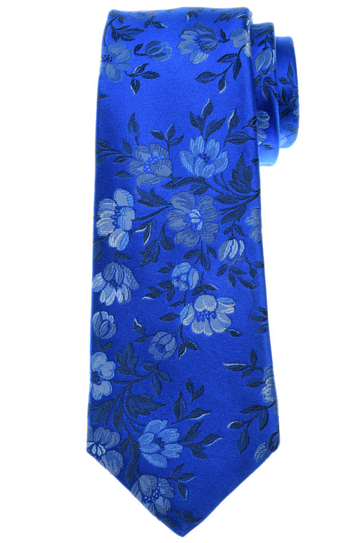 Kiton Napoli Blue Floral Silk Tie