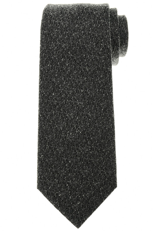 Kiton Napoli Gray Solid Wool Silk Tie