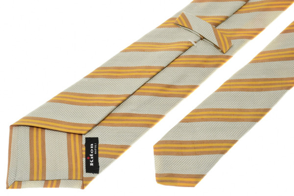 Kiton Yellow Stripe Tie | Designer Sale Outlet | Luxury Menswear