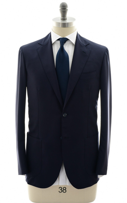 Sartorio Napoli Dark Navy Blue 100% Wool Suit