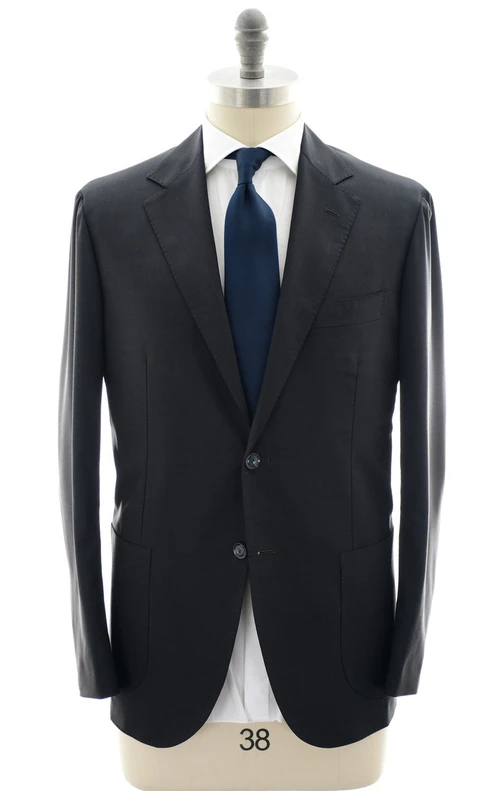 Sartorio Napoli Dark Charcoal Gray 100% Wool Suit
