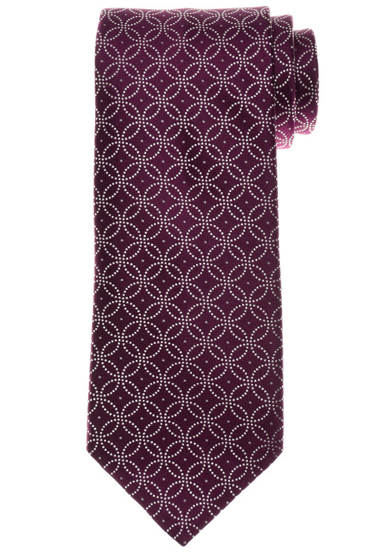 Stefano Ricci Luxury Collection Purple Circle Pattern Woven Silk Tie