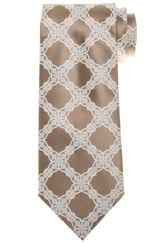 Stefano Ricci Luxury Brown Elegant Italian Garden Motif Hand Printed Silk Tie