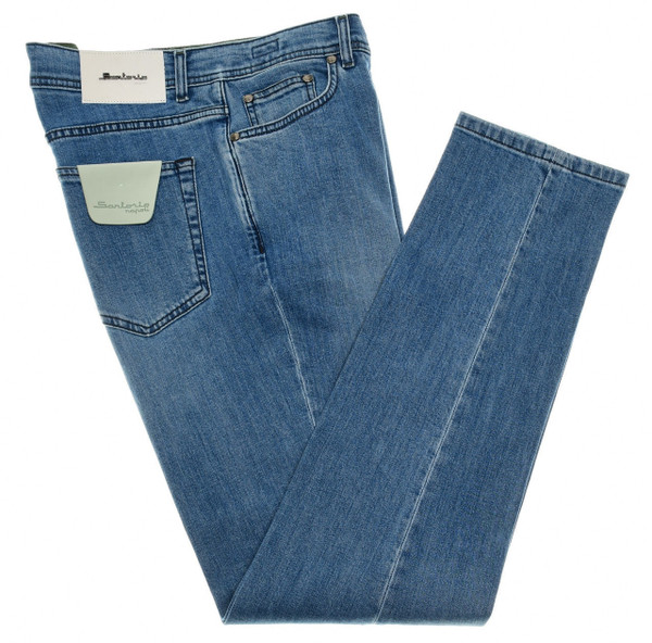 Sartorio Napoli Light Blue Cotton Stretch Denim Jeans