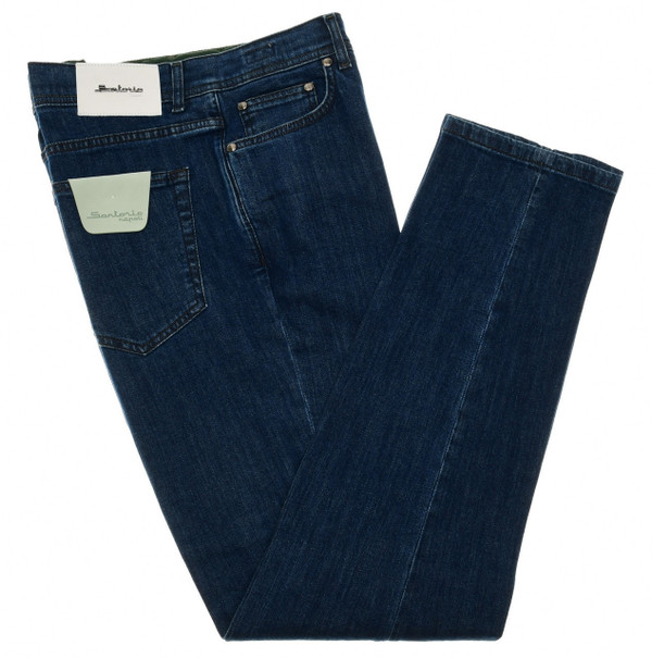 Sartorio Napoli Dark Blue Cotton Stretch Denim Jeans