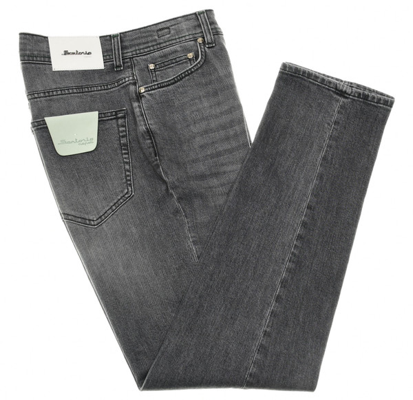 Sartorio Napoli Gray Cotton Stretch Denim Jeans