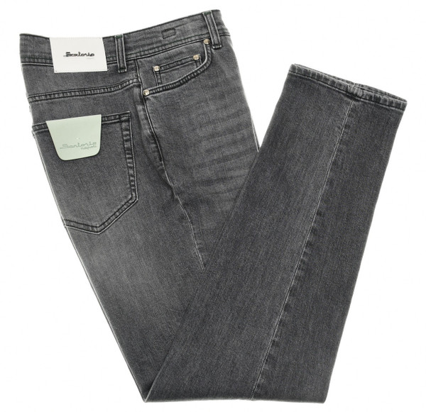 Sartorio Napoli Gray Cotton Stretch Denim Jeans