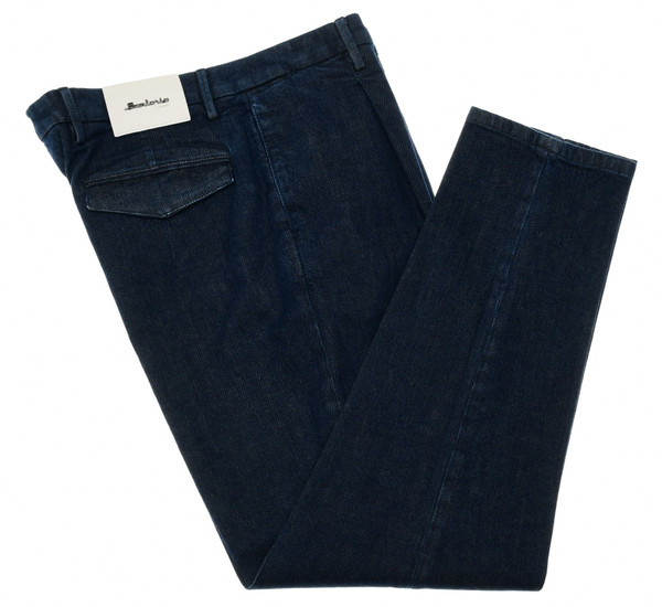 Sartorio Napoli Dark Blue Cotton Stretch Denim Pants
