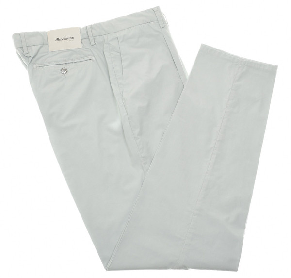Sartorio Napoli Light Gray Cotton Poplin Stretch Pants