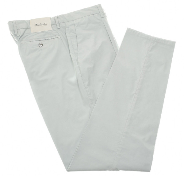 Sartorio Napoli Light Gray Cotton Poplin Stretch Pants