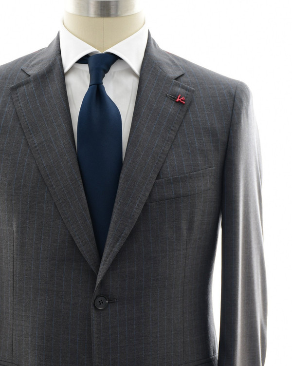 Isaia Gray Stripe Suit | Designer Sale Outlet | Luxury Menswear