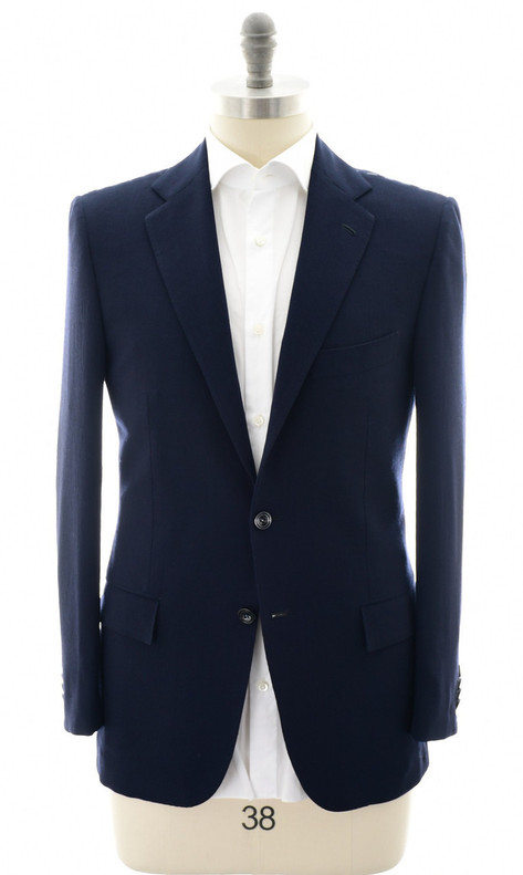 Kiton Napoli Dark Blue Wool Blazer Sport Coat