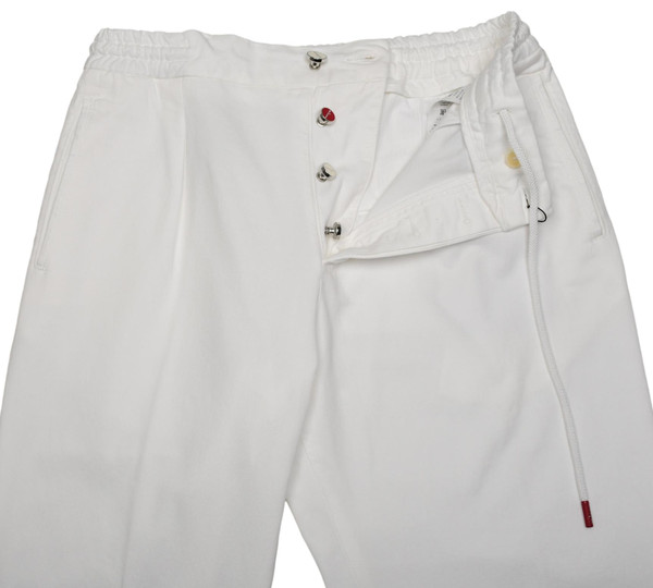 Kiton White Drawstring Pants | Designer Sale | Luxury Menswear