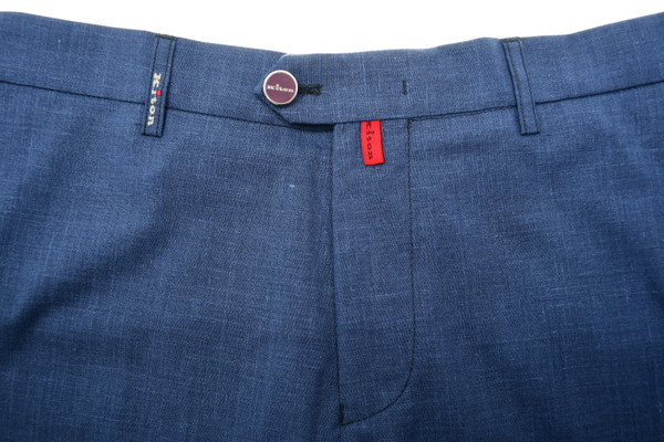 Kiton Blue Wool Silk Pants | Designer Sale | Luxury Menswear