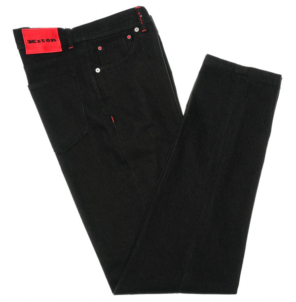 Kiton Black Jeans Cotton Polyester Stretch Denim