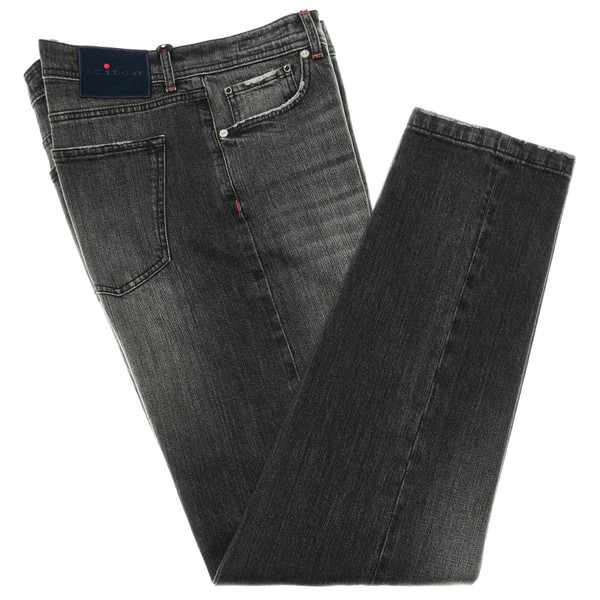 Kiton Gray Jeans Cotton Stretch Selvedge Denim