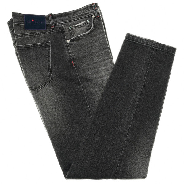 Kiton Gray Jeans Cotton Stretch Selvedge Denim