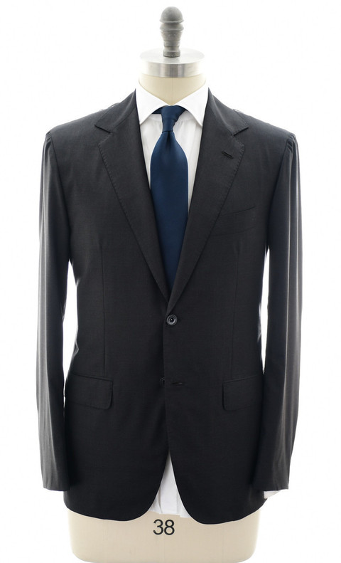 Sartorio Napoli Charcoal Gray Blue 100% Wool Suit